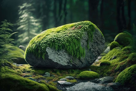 rock with moss on it